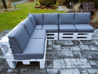 JACKKISSEN Palettenkissen Schaumkissen Kissen Palettensofa Euro Paletten 80 x 60 Marine