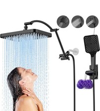 13 Inch High Pressure Shower Head w Handheld Spray Combo, Head Extension Arm 19  