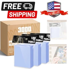 3000 Count MTG Card Sleeves Top Loaders for Trading Cards, Clear Baseball Car...