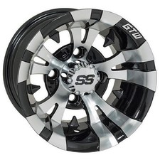 Golf Cart GTW 10x7 Usiné Noir Vampire Roue 3:4 Offset 4/4 Motif