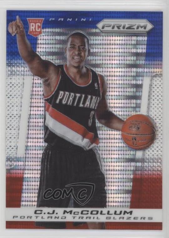 2013-14 Panini Prizm Blue White & Red Pulsar Prizm CJ McCollum #94 08b1