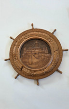 Vintage Holzrelief Rovinj- Maritimes Steuerrad- Ø 41,5 cm  Handarbeit Kroatien