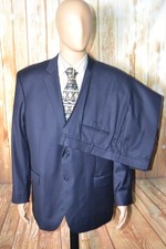 Jos A Bank Men Travler Dark Blue Wool 2 Front Button Suit Sz 48R Wst 42x29