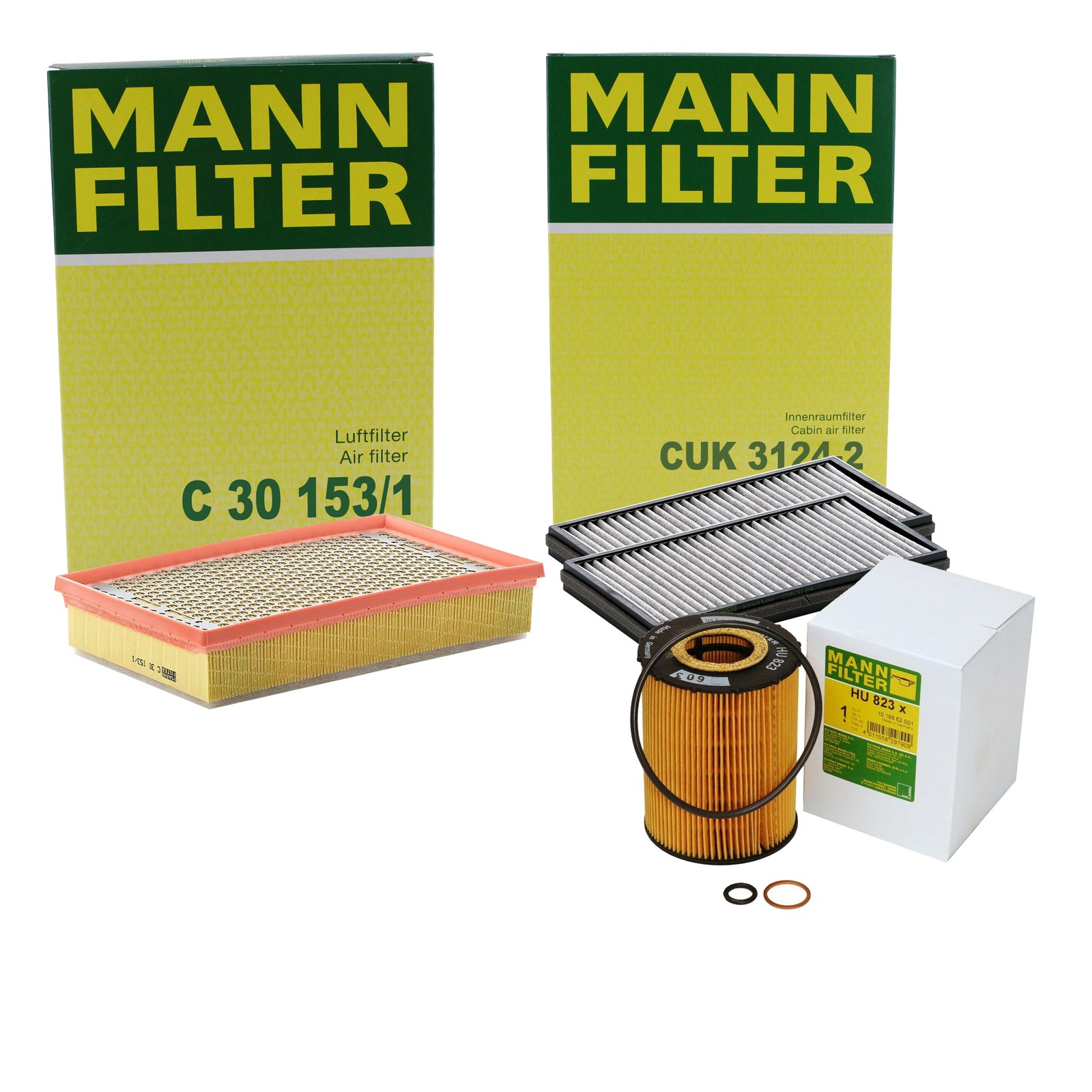 Mann Engine Oil Cabin Air Filter  NGK 12 Spark Plugs Kit For E65 760i V12 N73