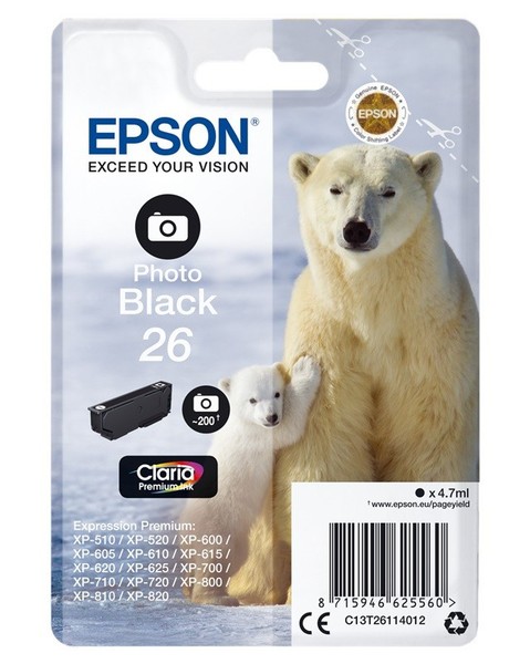 Original Epson 26 Foto Schwarz Tintenpatrone Tinte Druckerpatrone Datum 2026-image
