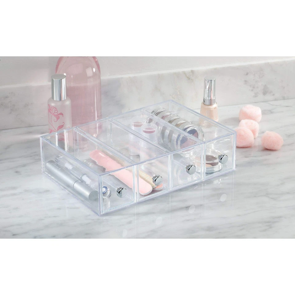 iDesign 4-Drawer Vanity/Cosmetic Organizer, Set of 1, Clear - Image 3 of 4