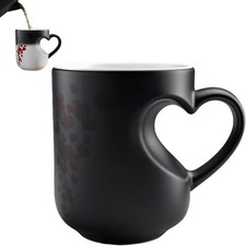 Heart-Shaped Color Changing Magic Ceramic Mug Thermochromic Reveal Coffee Cup UK