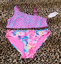 Wonder Nation Girls Swimsuit Set w/ UPF 50 M  7-8 