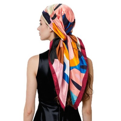 35x35 Inch Like Silk Head Scarf for Women Satin Feel Large Square Scarf Hair