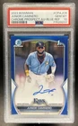 2023 Bowman Junior Caminero Chrome Auto Blue Refractor 1st #/150 Rays PSA 10