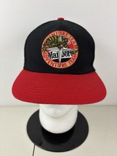 Vintage 90s Marlboro Hat Adventure Team Lizard Compass Black Red Wool Strapback