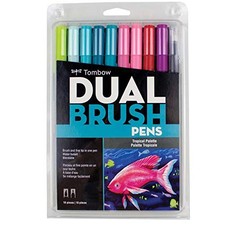 Tombow Dual Brush Pen ABT 10-Color Set Tropical AB-T10CTR