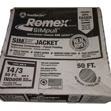 50FT. Romex SIMpull 14/3 Type NM-B Indoor Electrical Wire With Ground 50' NEW 