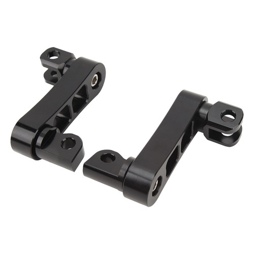 (Black) 360° Adjustable Foot Pegs Bracket Motorcycle Highway Foot Peg - Picture 4 of 22