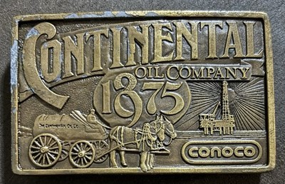 Vintage 1875 1975 Continental Oil Belt Buckle Conoco