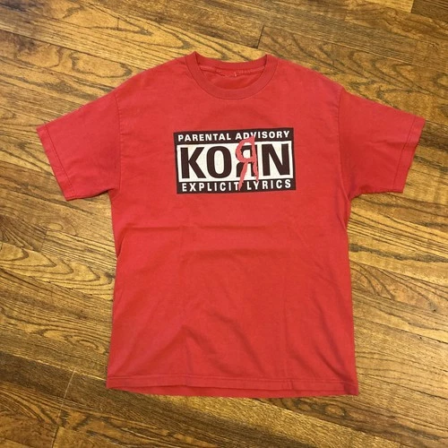 Vintage KORN Tour Concert Nu Heavy Metal Red T Shirt Size M Vintage vintage concert t-shirt, vintage, single stitch, B+ condition