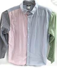 Gymboree Shirt Mens Large Multicolor Colorblock Long Sleeve Button Up