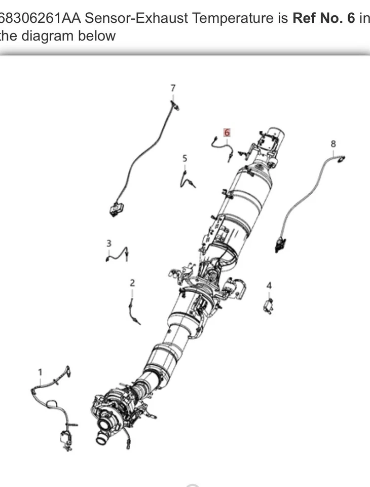 Mopar 68306261AA Exhaust Temperature Sensor  Dodge Ram 2500-3500 6.7 Diesel   - Image 3 of 4