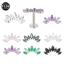 1pc Earrings F136 Titanium Ear Stud Nose Stud 16G 20G Ear Piercing Jewelry