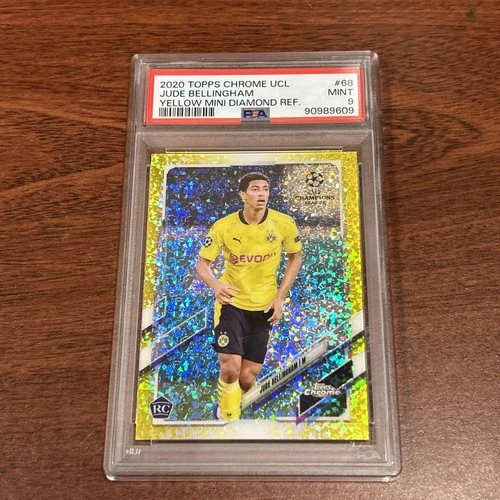 2020 Topps Chrome Jude Bellingham Yellow Mini Diamond /299 PSA 9 Rookie #68