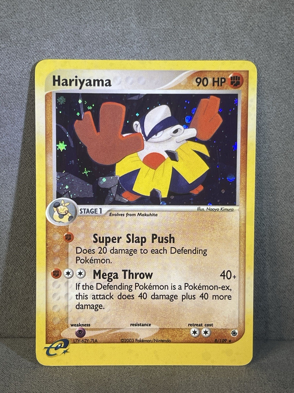 Pokemon Card Hariyama 8/109 Reverse Holo Ruby Sapphire Rare Vintage NEAR MINT