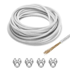 Câble en acier galvanisé gainé de vinyle clair 5/16 49ft pour 4PCS M8