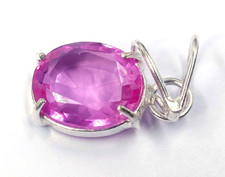 21 Ct Natural Pink Sapphire Round Shape EGL 925 Solid Pendant Free Chain 6YGI