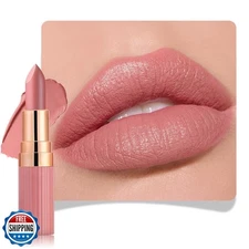evpct Mauve Nude Pink Matte Creamy Lipstick for Women, Long Lasting Waterproo
