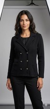 Elegant Black Double-Breasted Blazer Size XL 208