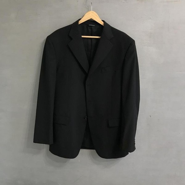 Men Tombolini Suit Black Wool 40 /L / 48