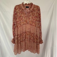 Vici Womens Long Sleeved Mini Dress Size Small Floral Boho