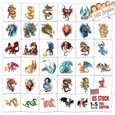102 PCS Individually Wrapped Dragon Temporary Tattoo for kids - Dragon