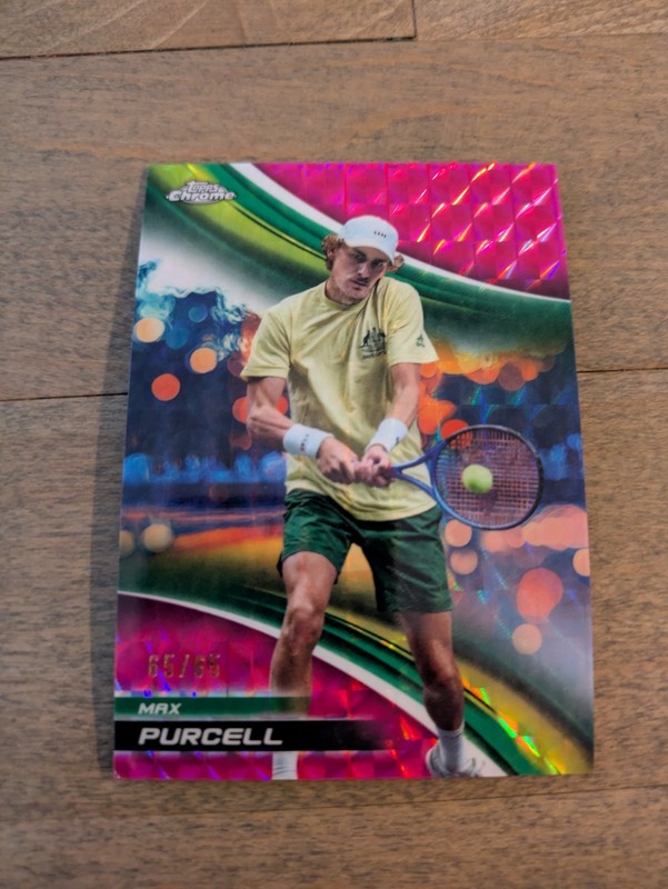 2025 Topps Chrome Tennis Pink Geometric Refractor  #120 Max Purcell 65/65