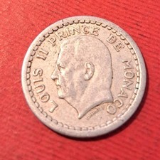 1 frank 1943 Мonaco Książę Ludwik II. Moneta aluminiowa 