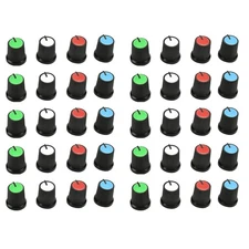 Fielect 40pcs Potentiometer Knob - 6mm Volume Control Knob Cap 15x15mm