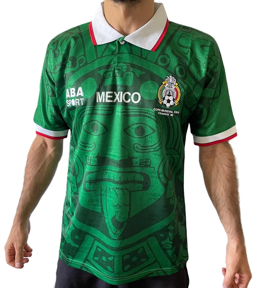 Mexico 1998 Home Shirt ABA Sport Fan Version Green Retro Kit 98 Large - Image 3 of 4