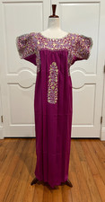 San Antonino Madi Dress, Oaxaca Mexican dress. hand Embroidered. Silk Threads,