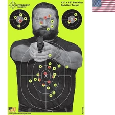 Bright Fluorescent Yellow & Red Splatter Shooting Targets - 12x18, 50 Pack