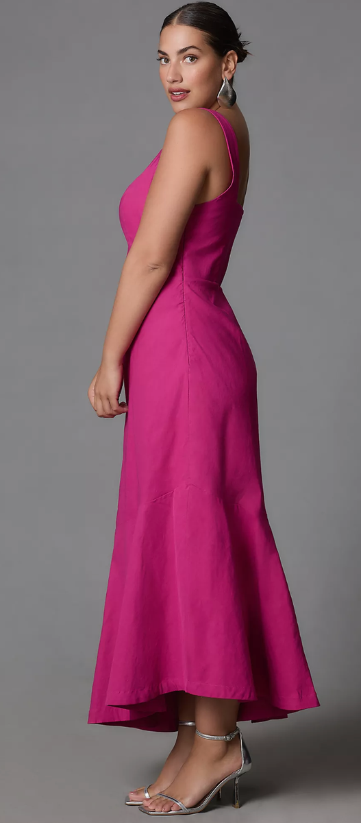 the ariana square neck asymmetrical ruffle hem dress Asymmetrical Ruffle Mini Dress main image 1