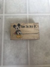 Rubber Stampede From Desk of Mickey Mouse Wood Rubber Stamp Disney A1716E