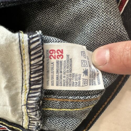 Vintage Tommy Hilfiger y2k Jeans Herren Schwarz Denim Baggy Wide Leg Carpenter 29x32 - Bild 7 von 11