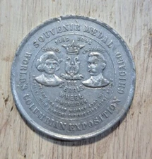 1893 Columbian Exposition Souvenir Medal  Aluminum Medal The Ferris Wheel