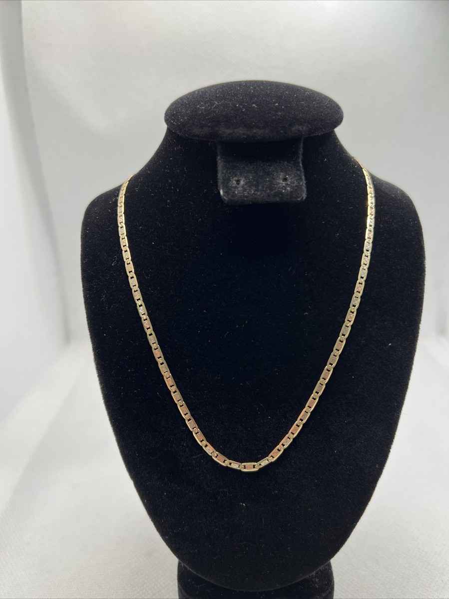 ITALIMD 10K (417) Tricolor Gold Diamond Cut Valentino Style Chain