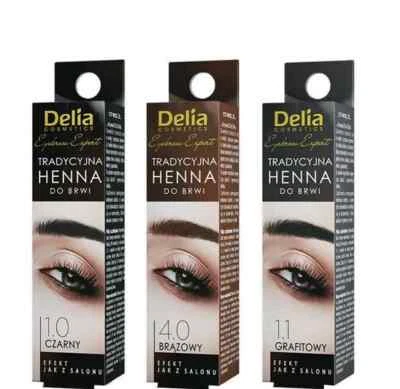 DELIA TRADITIONAL HENNA FOR EYEBROWS CHOOSE YOUR SHADE: BLACK, BROWN, GRAPHITE
