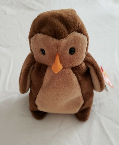 TY Beanie Baby HOOT THE OWL, 1995, Style 4073, Retired, Rare Tag Errors, Mint - Picture 2 of 11