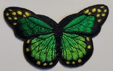 3" Green w/ Gold Monarch Butterfly Patch Iron-On/Sew-On Embroidered