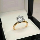 Engagement Ring 14k Yellow Gold Plated Round Cut 1.50 Ct Moissanite Solitaire