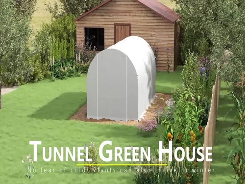 Outsunny Large Walk-in Greenhouse Poly Tunnel Galvanised Garden Plants Grow Tent - Video 1 of 1