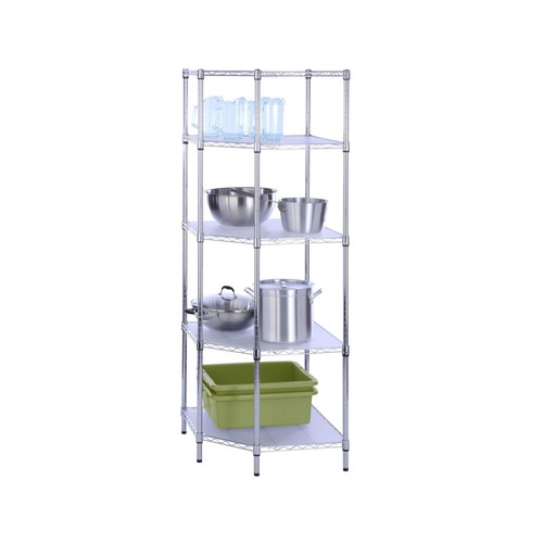 Honey-Can-Do 5-Tier Corner Shelf 72H x 27D x 27W 5 Tier Corner Shelf Unit