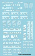 Tichy Train Group 10425N N Scale BAR Bangor Aroostook Roadname Set White Decals